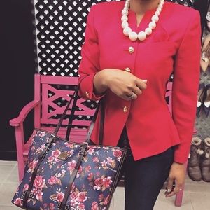 Vintage Casual Corner Blazer in Hot Pink